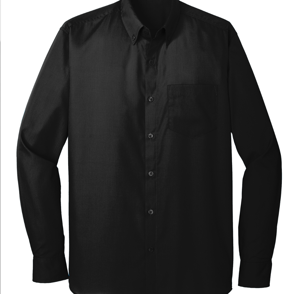 Poplin Shirt Long Sleeve - BLACK - Male Cut