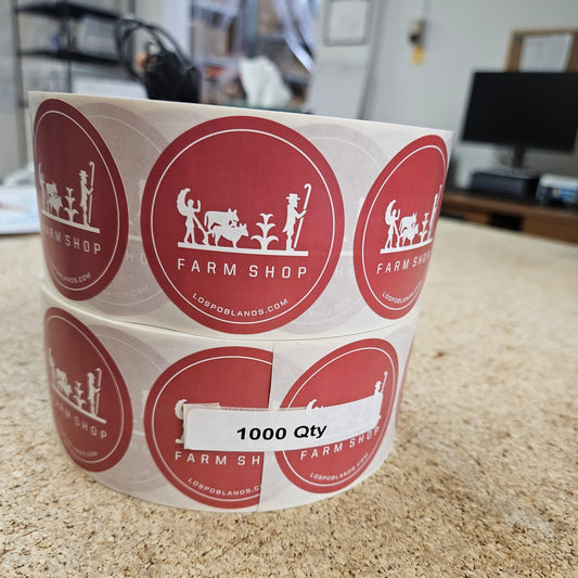 Farm Shop Red Circle Stickers