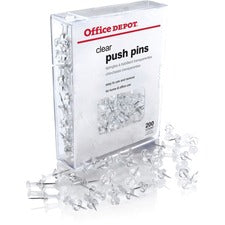 Office Depot Pushpins - Round, 1/2" - Clear