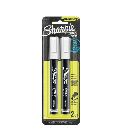 Sharpie Wet Eraser Chalk Markers - WHITE - 2 pack